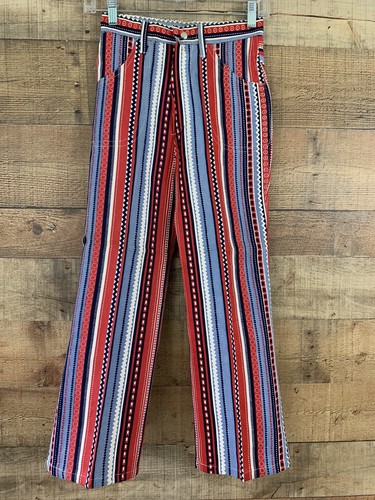 Vintage 1960’s 1970’s New Striped Flared Pants Girl’s Size 10 Groovy - Bild 2 von 6