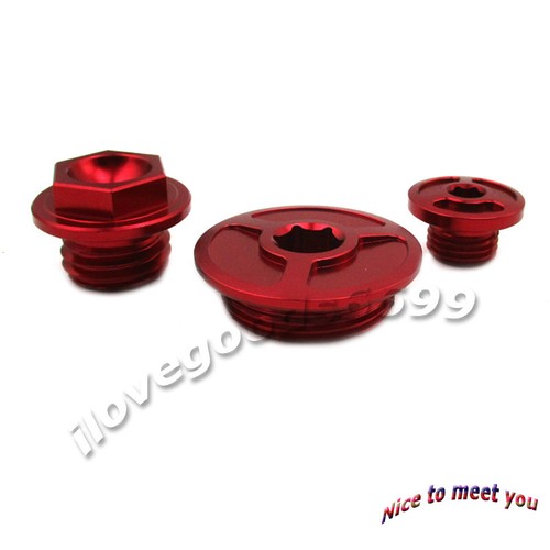 Red Engine Timing Oil Filter Plugs CNC For Honda CRF150R CRF250R CRF450R CRF450X - Picture 6 of 6