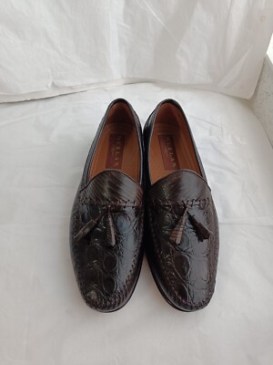 Mezlan Tassel Loafers Mens 10.5 Brown Genuine Lizard Exotic Leather Spain Shoes Mezlan Lizard Shoes # 50088 – Alligator World main image 2