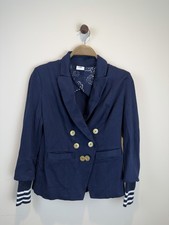 Cabi Navy Blue Grand Slam Nautical Blazer, Gold Anchor Buttons, Size 2