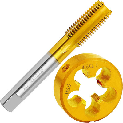 M16 X 1.5 Metric Tap and Die Set Right Hand,M16 X 1.5Mm M2 HSS Machine Thread Ta