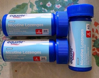Nicotine Lozenges Equate Coated Stop Smoking Aid 4 mg Ice Mint 80 Lozenges