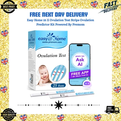 BRANDED Easy Home 25 X Ovulation Test Strips Ovulation Predictor Kit Powered By Premom