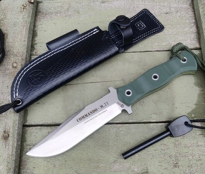 K25 Messer COMMANDO-M77 Fahrtenmesser mit Feuerstarter 7Cr17MoV Stahl