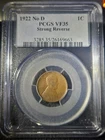 1922 NO D - Strong Reverse - Lincoln Wheat Penny PCGS VF35