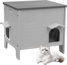 Cat House Outdoor Cute Durable Cat House for Indoor, Cat Kitty Bed Plastic Feral