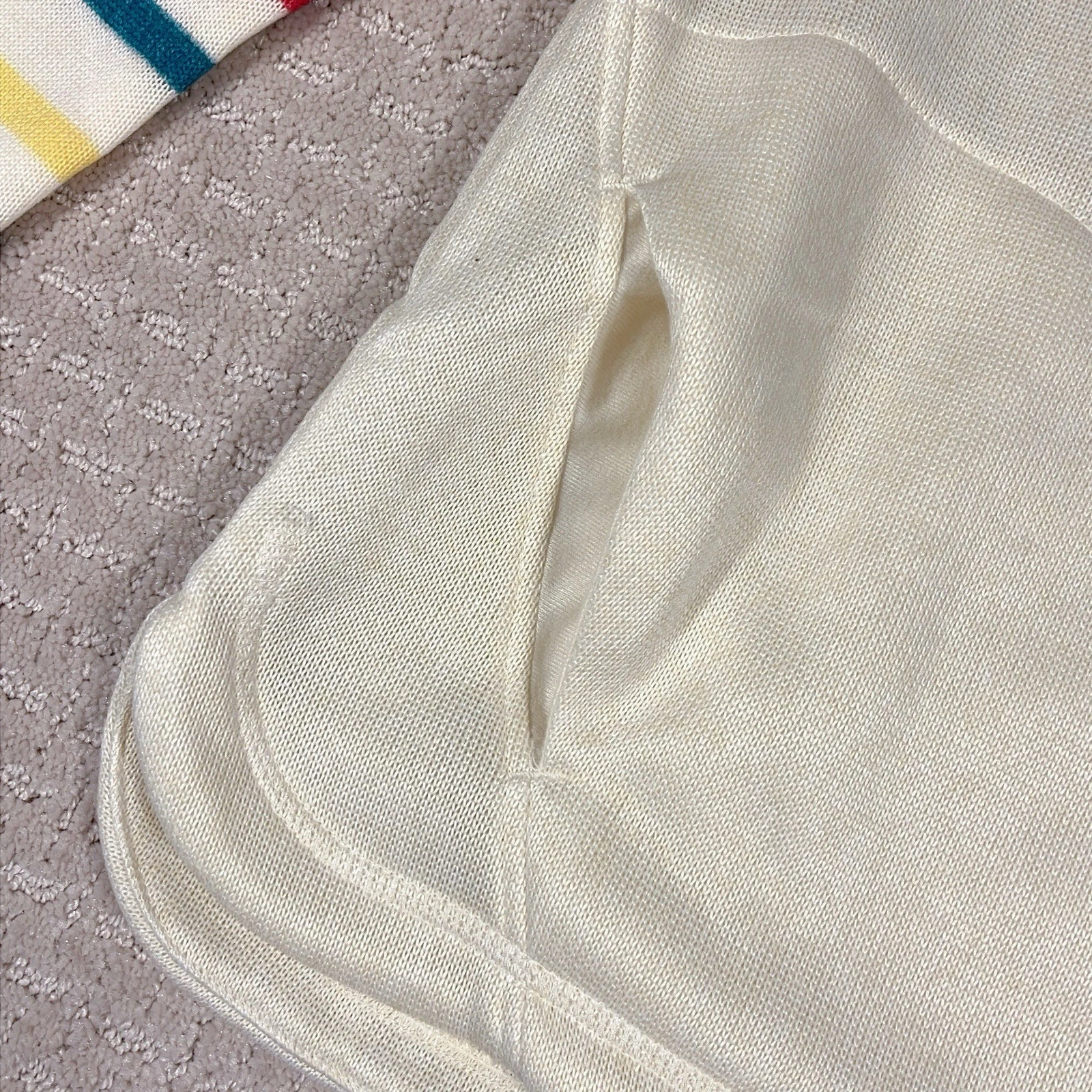 OFF WHITE Felpa donna Life Integrity Earth avorio con cappuccio taglia media nuova con etichette righe