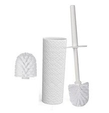 Toilet Brush,1 Pack Compact Toilet Brush  Holder Set,Plastic Round Barrel