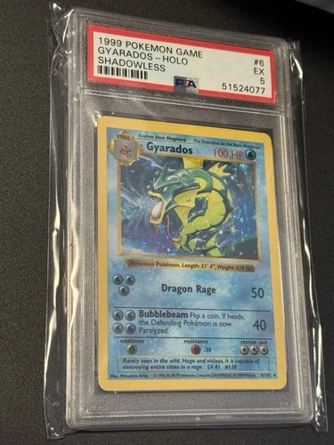 💦SHADOWLESS GYARADOS💦 | Base Set | 6/102 | Graded Pokemon Holo-Foil | PSA 5 |