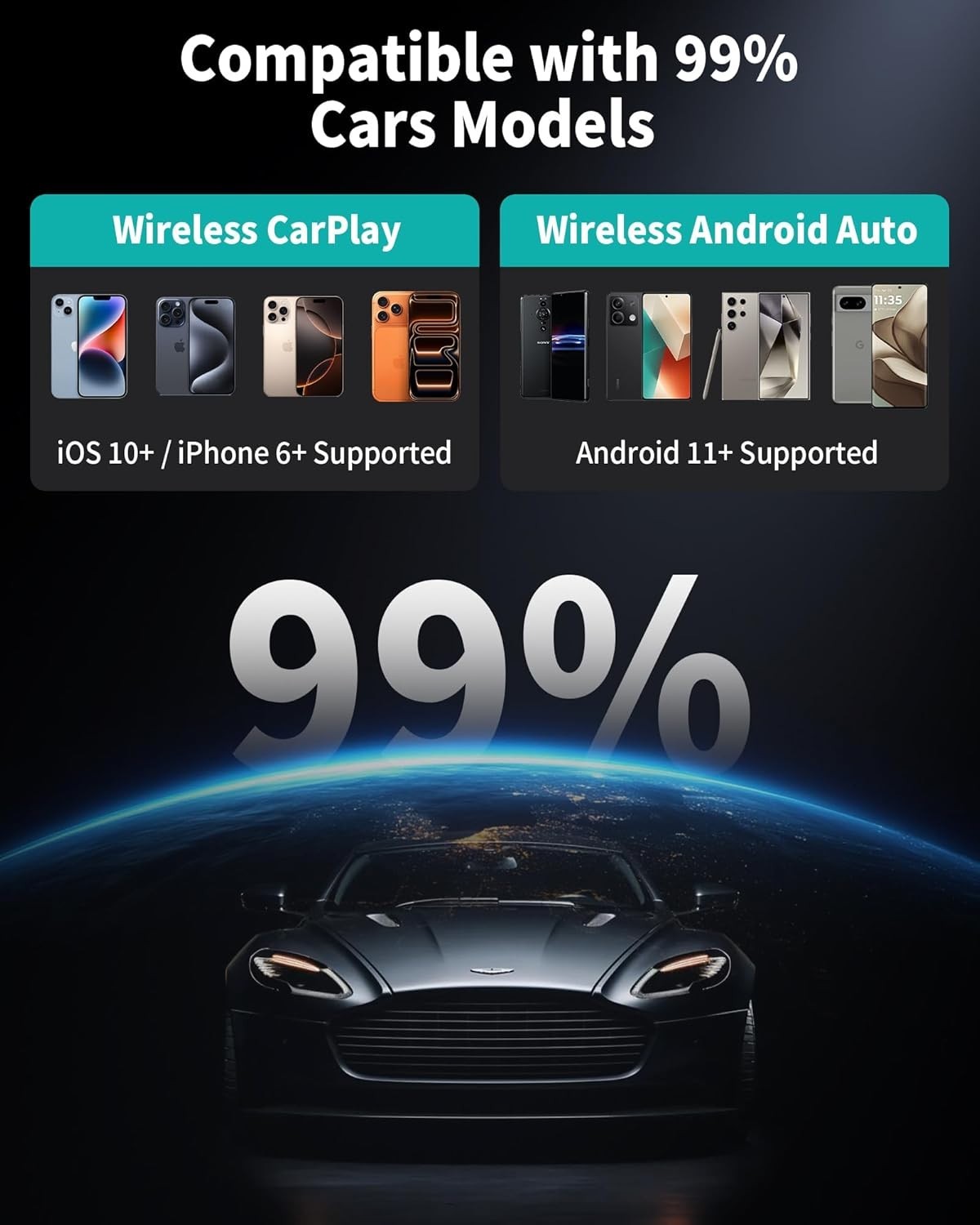 Ottocast Mini Pico 2 in 1 Wiessless Adapter per Apple CarPlay Android Auto - Miniatura 10