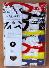 8 Pack MALLARY BY MATTHEW Boys 100 Cotton Briefs Underwear XL 10-12 26-27  