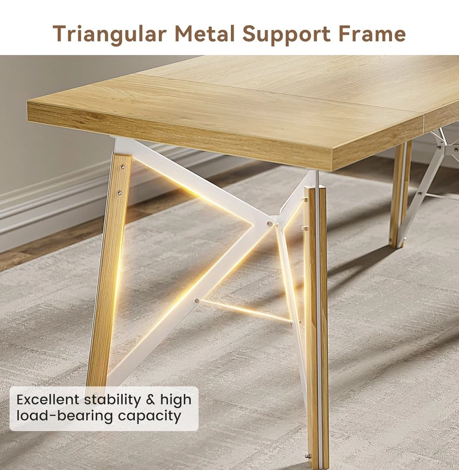 "Escritorio ejecutivo de 70,8"" L, mesa de computadora grande oficina estación de trabajo mesa de conferencia" Foto 4 de 4