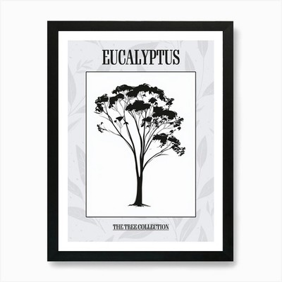 Eukalyptusbaum einfach geometrisch Na gerahmt Wandbild Poster Leinwanddruck Bild