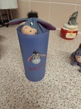 Disney Vintage Eeyore Blue Frosted Drinking Glass