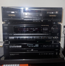 RARE Vintage Sony STR-D1090 Black 2-Channel A/V Receiver w/ Cassette Deck & 5-CD