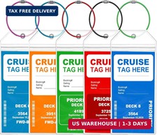 5 Pack Cruise Luggage Tag Holders for Carnival, NCL, Princess, MSC Cruise Ships,