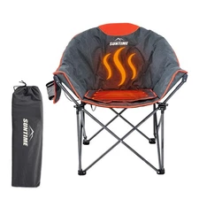 OUTDOOR LIVING SUNTIME Oversized Heated Camping Chair,3 Heat Levels, Portable...