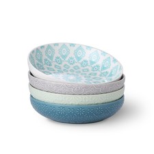 Pad Print 13 Dinner Bowls 8.5 Set Of 4 By Signature Housewares Multicolor 22Oz