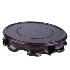 Supporto Per Scultura Espositore In Legno Massiccio Piedistallo Rotondo