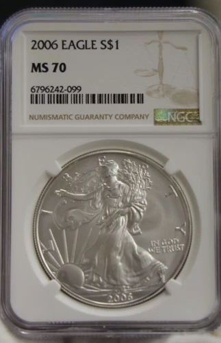 2006  US Silver Eagle $1 NGC MS70