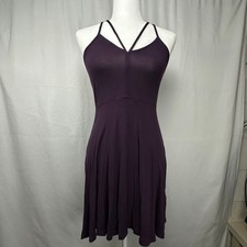 Express Womens Strappy V-Neck Racerback Skater Dress Purple XS 400426