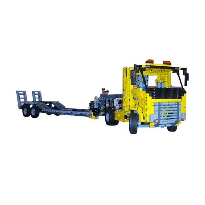 Low Loader Truck MOC Building Blocks Set Industrial Vehicle DIY Model Bricks Toy