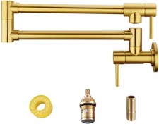 Pot Filler Faucet Brass Wall Mount Stove Faucet Champagne Gold Folding
