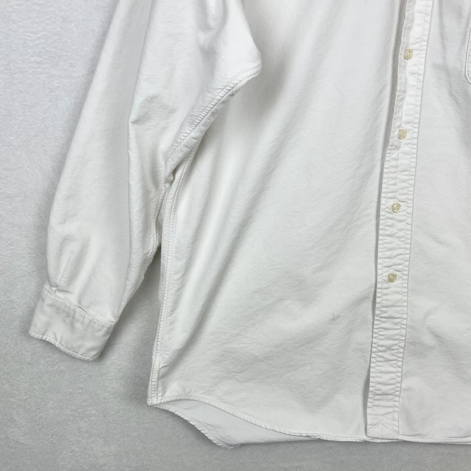 Ralph Lauren White Button Down Shirt Mens Small Long Sleeve Pocket Blue Pony - Image 4 of 4