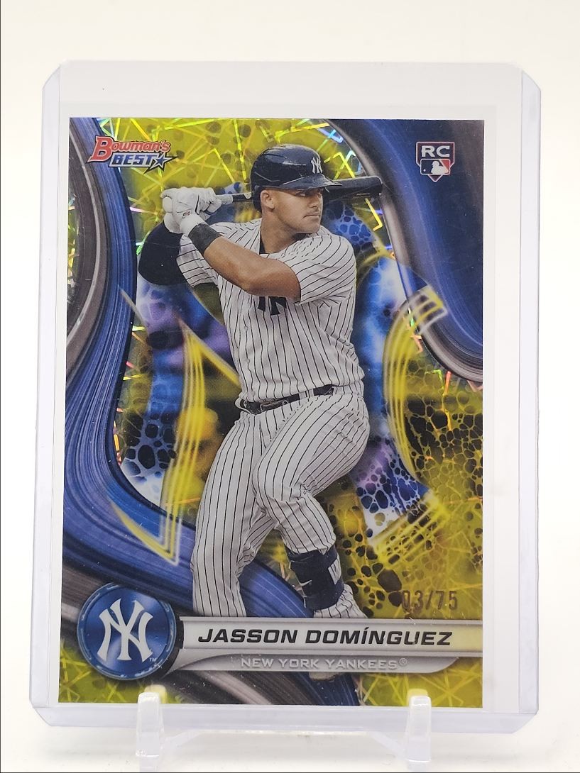 JASSON DOMINGUEZ 2024 BOWMAN'S BEST ROOKIE YELLOW LAZER YANKEES RC /75 Q6017