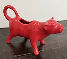 Pioneer Woman Red Cow Gravy Server Creamer Kitchen Ceramic