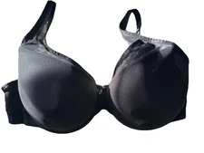 Curvy Couture 38G Sexy Sheer Mesh Plus Size Plunge T Shirt Bra Black 1310 NWOT