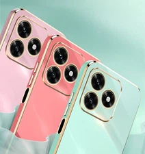 For Honor X5C Plus 4G, Luxury Candy Plating Frame Soft Rubber Back Case Cover