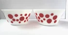 Vtg Federal Milk Glass Oven Ware 8” Red Dot Mixing Bowl Mid Century Modern EUC