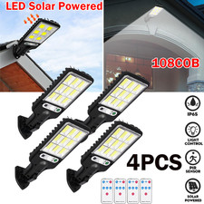 4X 6000W LED Solar Sensor Street Wall Light Panel Powered Lamp Garden Yard Light