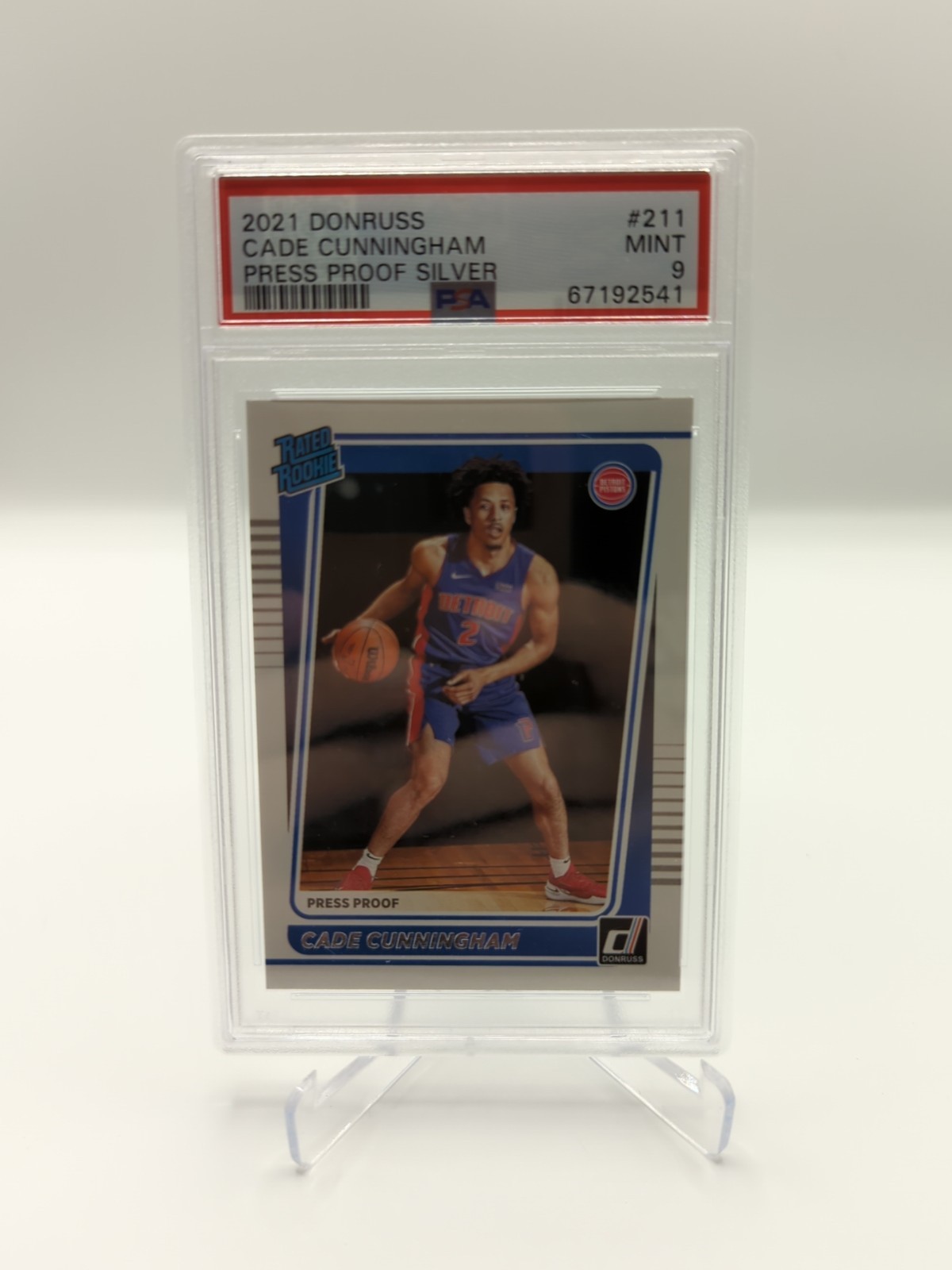 2021-22 Panini Donruss Rookie Silver Press Proof #211 Cade Cunningham (RC) PSA 9