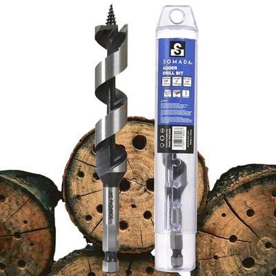SOMADA 3/4-Inch x 6-Inch Auger Drill Bit Hex Shank 3/8-Inch One Piece NEW SEALED