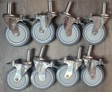 ULINE Casters Stainless Steel Wire Shelving Units Racks - Set 8 Wheels  Storage