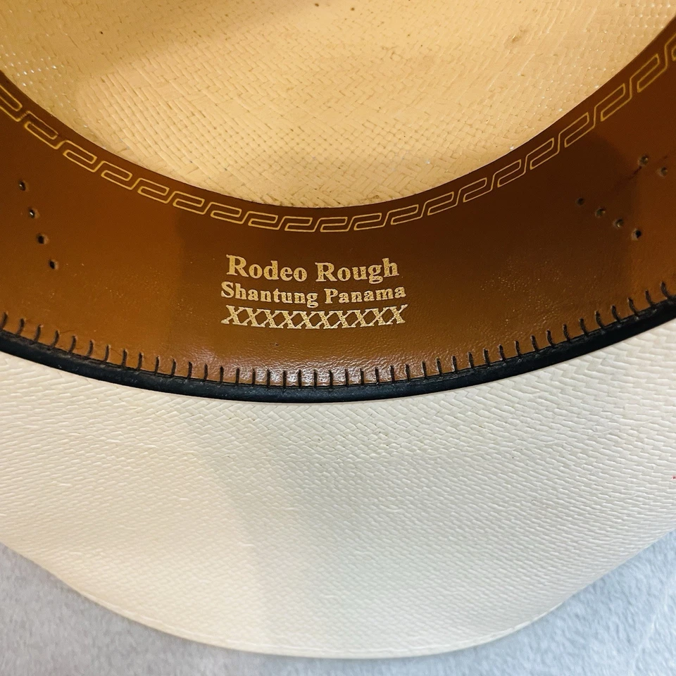Sombrero de Vaquero Vintage Bailey 10X Rodeo Áspero Talla 6.75 Marfil Shantung Panamá U-Rollit Foto 3 de 4