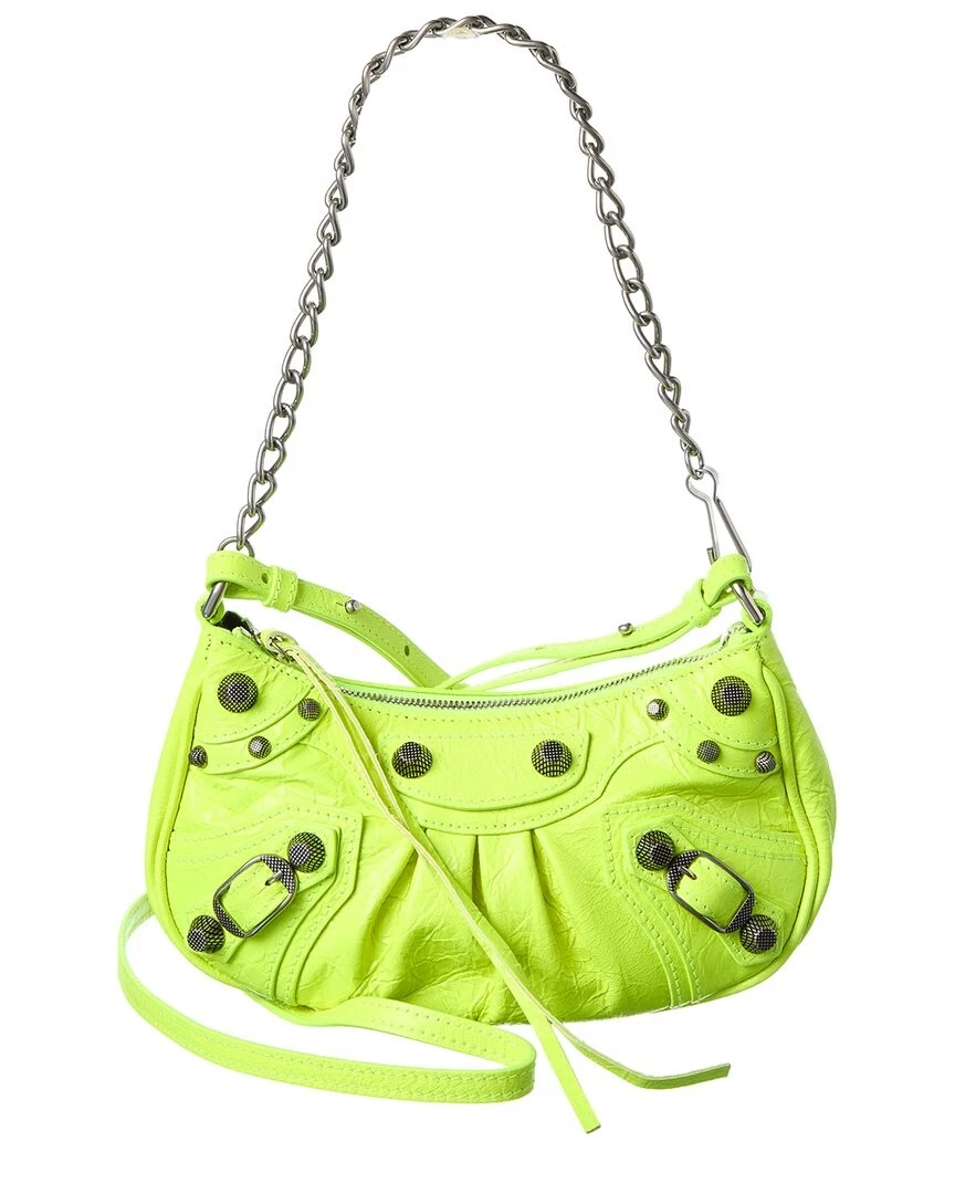 Balenciaga Le Cagole Mini Leather Shoulder Bag Women's Yellow