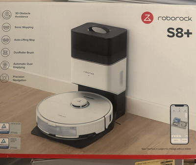 Roborock - S8 Plus-WHT Wi-Fi Connected Robot Vacuum & Mop with Self-Empty Dock