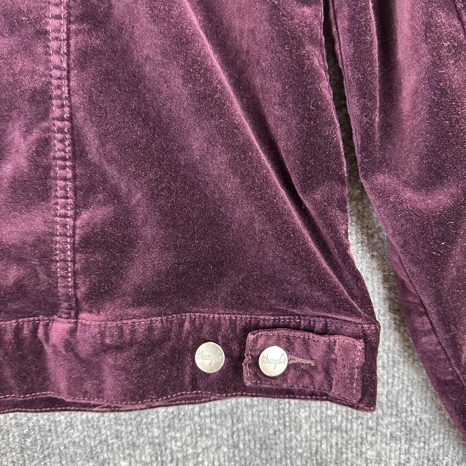 Wrangler Retro Shirt Womens Large Purple Velvet Western Stretch Vintage Style