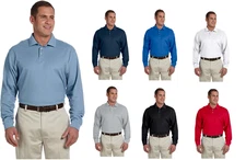 D110 Devon & Jones Men's Pima Piqué Long-Sleeve Polo