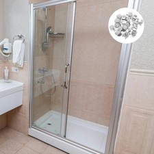  20 Pcs Glass Laminated Fixing Sleeve Shower Clips for Shelves Clamp