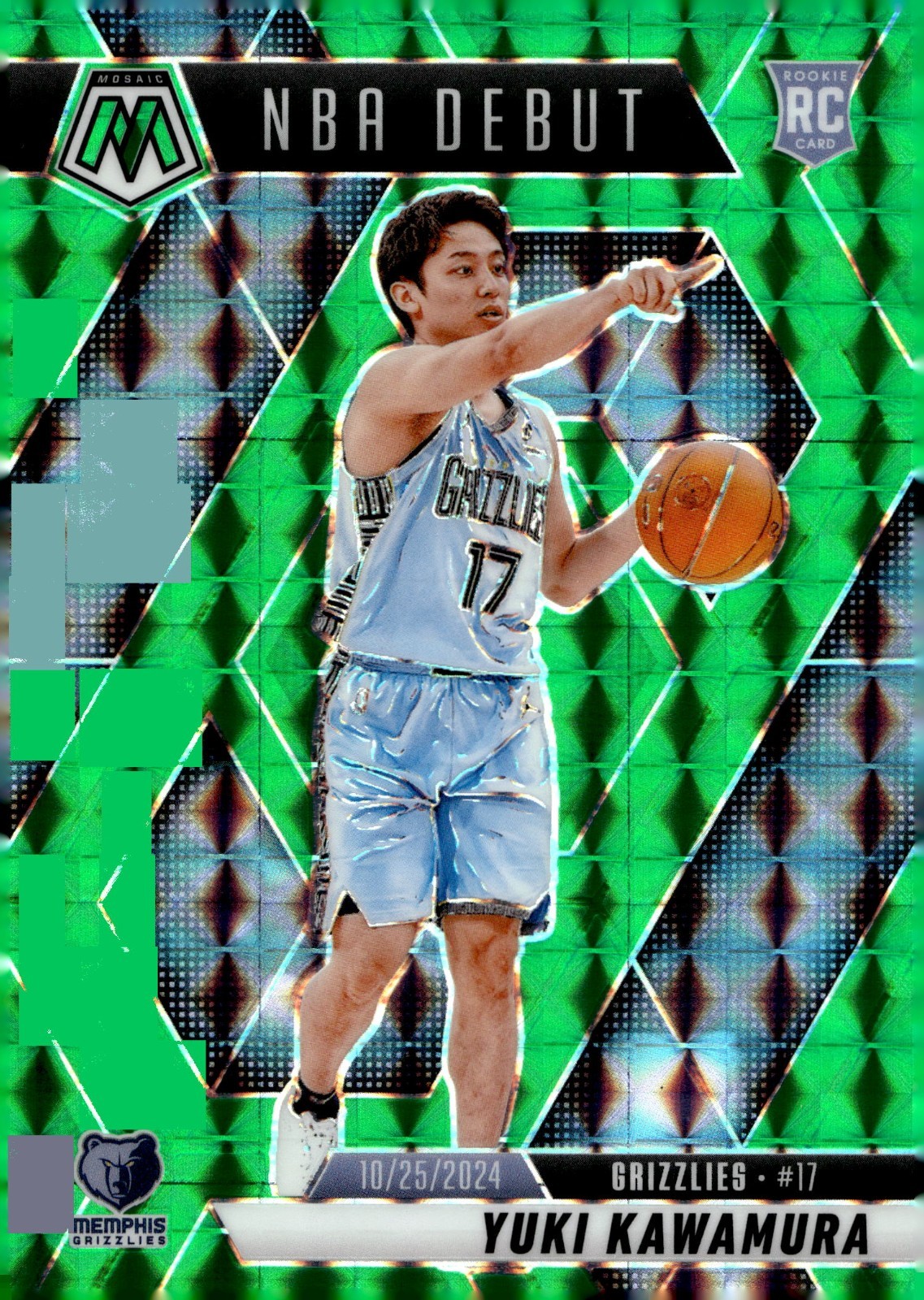 2024-25 Panini Mosaic Mosaic Green #265 Yuki Kawamura NBA Debut Rc