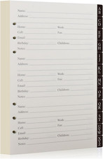 Address Book Refill Pages 648 Contacts (236 Replacement Pages of Addresses, Birt