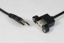 USB 2.0 Panel Mount Cable Single Port Bulkhead Cable Male-Female 15FT