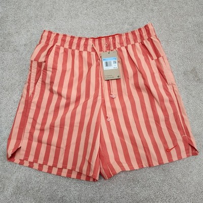 Nike Men Medium 7'' Unlimited Unlined Versatile Shorts Red Striped HJ3160-633