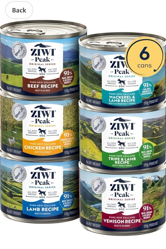Ziwi Peak Wet Dog Food Variety Pack, 6–6oz Cans