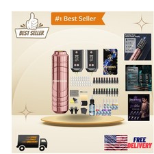 POSEIDON Wireless Tattoo Pen Kit for Beginners - Dual 1200mAh Batteries Included