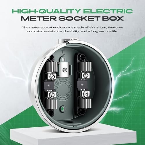 Meter Socket 100 Amp, 4-Jaw Meter Base Meter Socket 240V Single Phase 3 ...